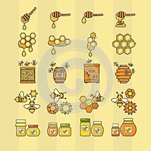 Vector illustration of outline style beekeeping product.