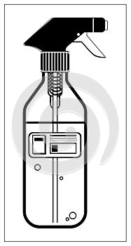 Vector illustration with outlines of Hand sanitizer bottle icon. For your web site design, logo, app, UI