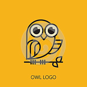 Vector illustration owl logo for web and design