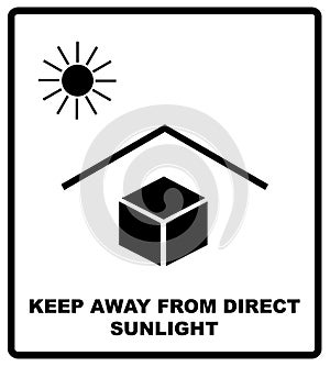 Vector illustration of the package sign - Keep away from heat - Solar radiation.