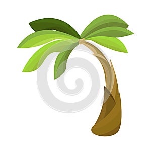 Vector illustration of palm and exotic logo. Collection of palm and trunk stock symbol for web.