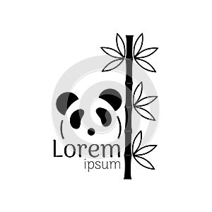 Vector illustration panda bear silhouette. Panda animal Logotype concept icon