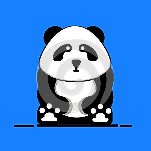 Vector illustration of a panda with a blue background. Great for logos