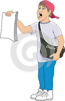 Paperboy Vector Illustration