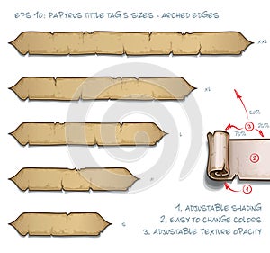 Papyrus Tittle Tag Five Sizes - Arched Edges photo