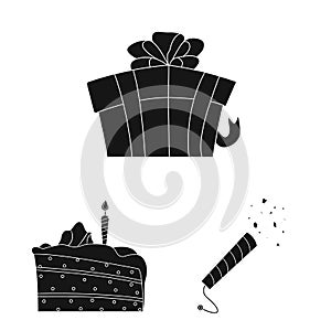 Vector illustration of party and birthday icon. Collection of party and celebration stock vector illustration.