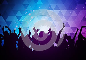 Vector illustration party young people crowd dancing background