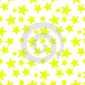 Vector illustration of pattern background with yellow star icon set