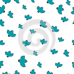 Vector illustration of a pattern with blue birds
