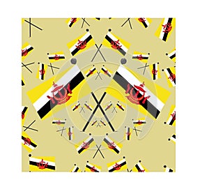 Vector Illustration of Pattern Brunei Darussalam Flags