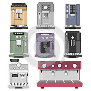 Vector illustration pattern collection of espresso machines