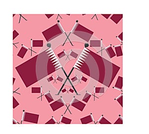 Vector Illustration of Pattern Qatar Flags