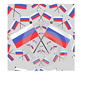 Vector Illustration of Pattern Russia Flags