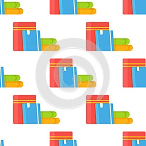 Vector illustration of a pattern of stacks of multicolored isolates on a white background.