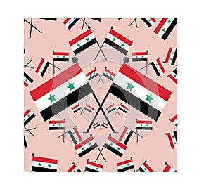 Vector Illustration of Pattern Syria Flags