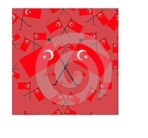 Vector Illustration of Pattern Turkey Flags