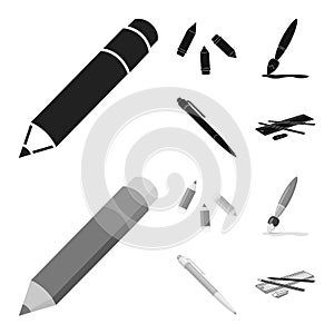 Vector illustration of pencil and sharpen logo. Collection of pencil and color vector icon for stock.