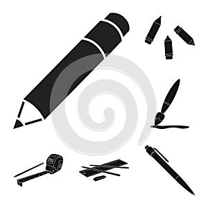 Vector illustration of pencil and sharpen logo. Set of pencil and color stock symbol for web.