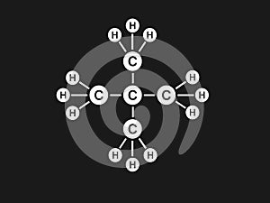 Vector illustration of Pentane - Molecular Formulaâ€Ž â€ŽC5H12