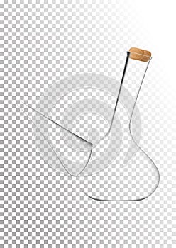 Vector illustration in photorealistic style. The image of a realistic glass transparent national spanish vessel for wine