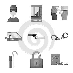 Vector illustration of pickpocket and fraud symbol. Collection of pickpocket and steal stock symbol for web.