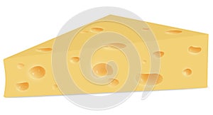 Vector illustration piece cheese isolated on white background