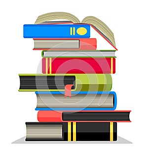 Vector illustration of piled books