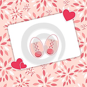 Vector Illustration of Pink Baby Shoes for Newborn