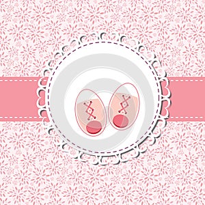 Vector Illustration of Pink Baby Shoes for Newborn