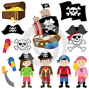 Vector Illustration of Pirates