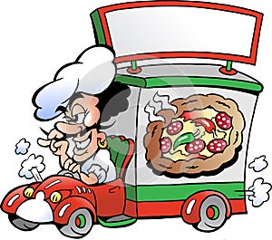 Vector illustration of an Pizza Delivery Service