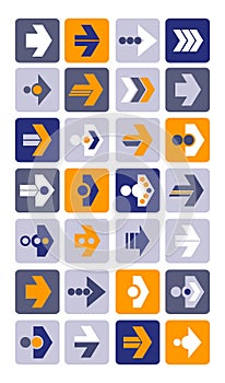 Vector illustration of plain arrow icons. Eps10.