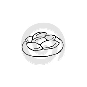 Vector illustration of a plate with homemade cakes