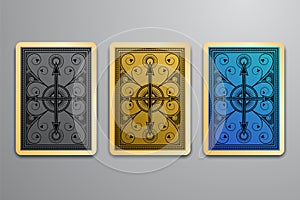 Vector illustration of playing card back side pattern