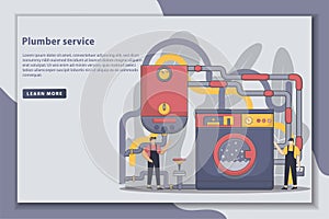 Vector illustration Plumber service landing page