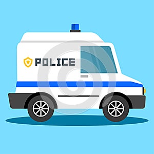 Vector illustration police car. Police auto emergency. Police vehicle evacuation