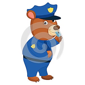 Vector Illustration of Policeman Bear photo