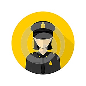 Vector illustration of the policewoman avatar icon