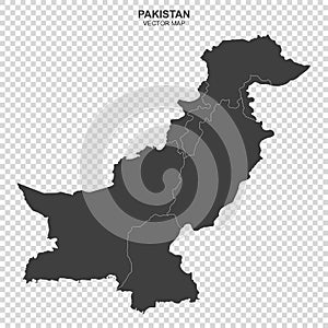 Political map of Pakistan isolated on transparent background