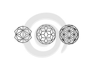 Vector illustration of a polyhedron geometric shape