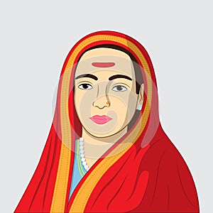 Vector illustration portrait concept of Savitribai Phule