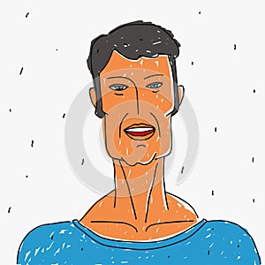 Vector Illustration Portrait Doodle Man