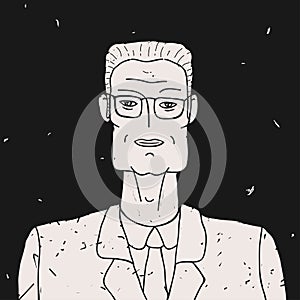 Vector Illustration Portrait Doodle Man