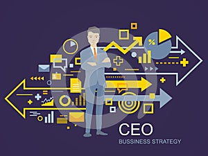 Vektor ilustrácie z portrét vodca z podnikateľ 