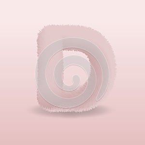 Vector illustration of a powder pink fur letter