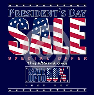 Vector illustration: President`s Day Sale text