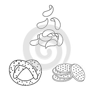 Vector illustration of product and menu icon. Set of product and flavor vector icon for stock.