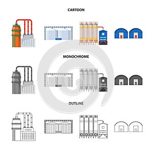 Vector illustration of production and structure logo. Collection of production and technology stock symbol for web.