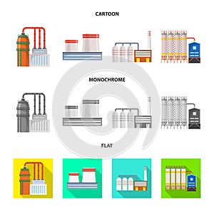 Vector illustration of production and structure logo. Collection of production and technology stock symbol for web.