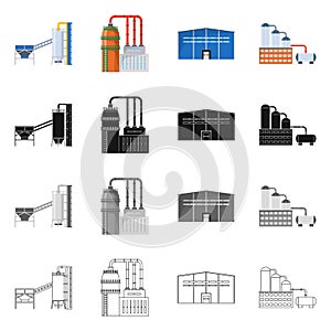 Vector illustration of production and structure logo. Collection of production and technology stock symbol for web.